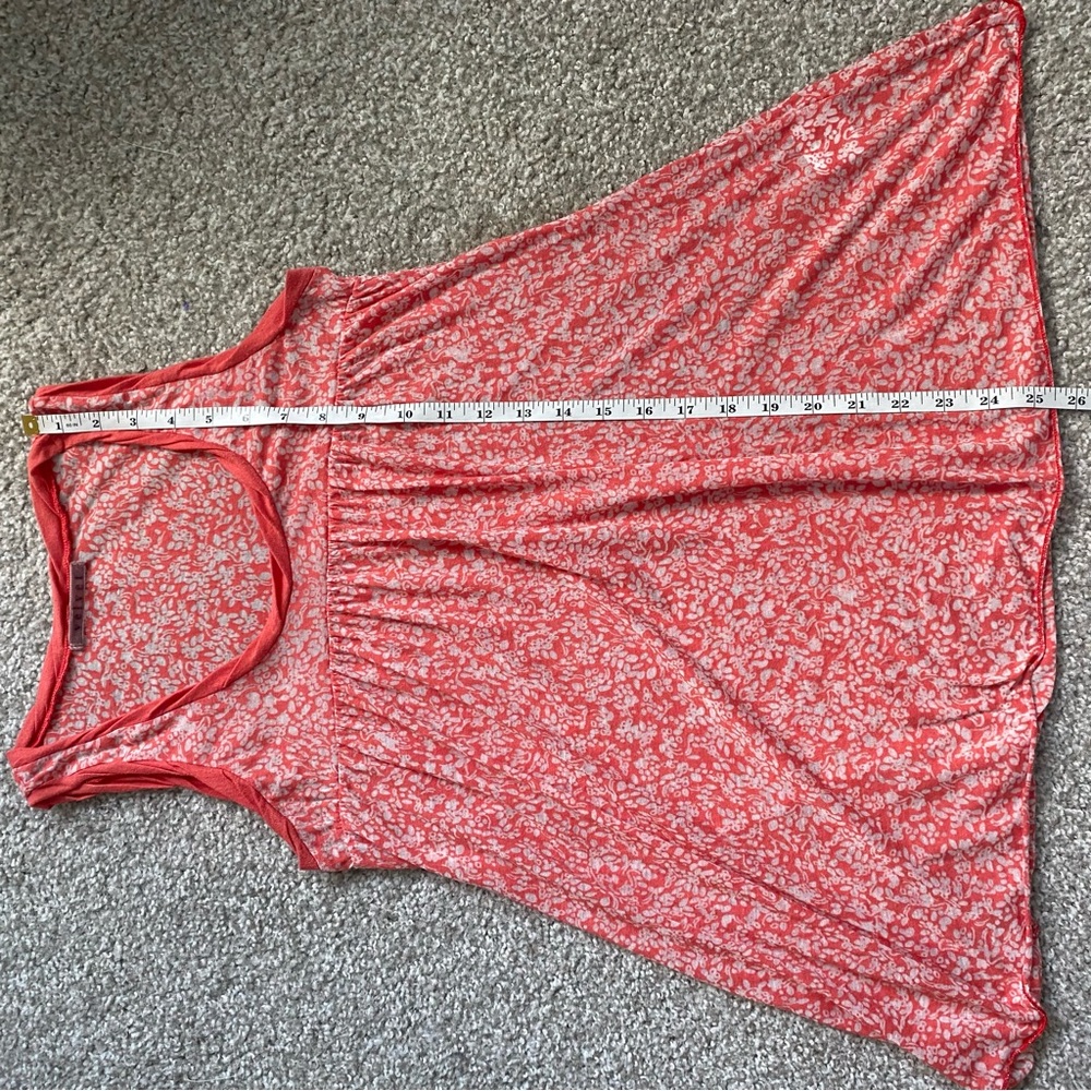 VELVET BY GRAHAM & SPENCER Coral and White Scoop Neck Sleeveless Tank Top - Picture 7 of 11